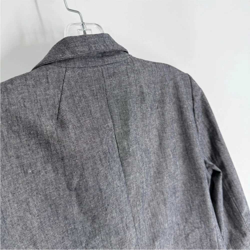 J Crew Regent Blazer Womens Size 4 Blue Cotton Lined Single Button Jacket